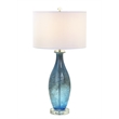 Pemberly Row Contemporary Blue Tone Art Glass Lamps (Set of 2)