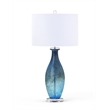 Pemberly Row Contemporary Blue Tone Art Glass Lamps (Set of 2)