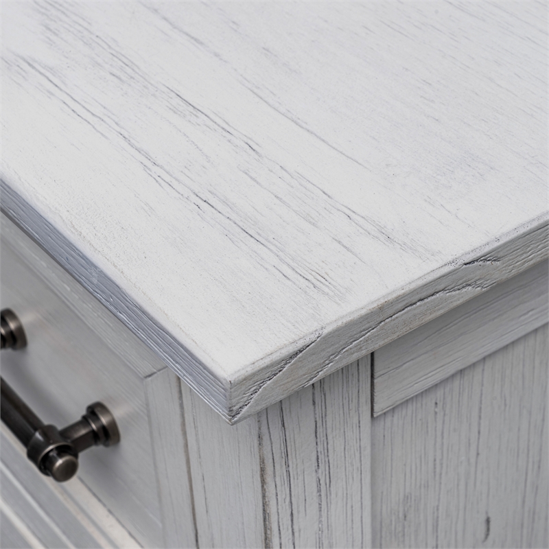 Pemberly Row Contemporary Wood Chest with 5-Drawers in White