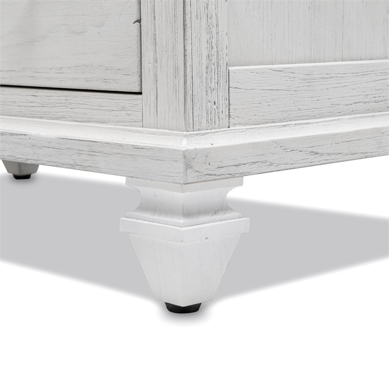 Pemberly Row Contemporary Wood Chest with 5-Drawers in White