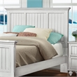 Pemberly Row Modern Coastal Wood Queen Panel Bed in White Finish