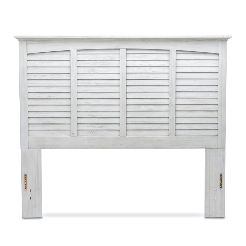 Pemberly Row Modern Coastal Wood Queen Headboard in White Finish