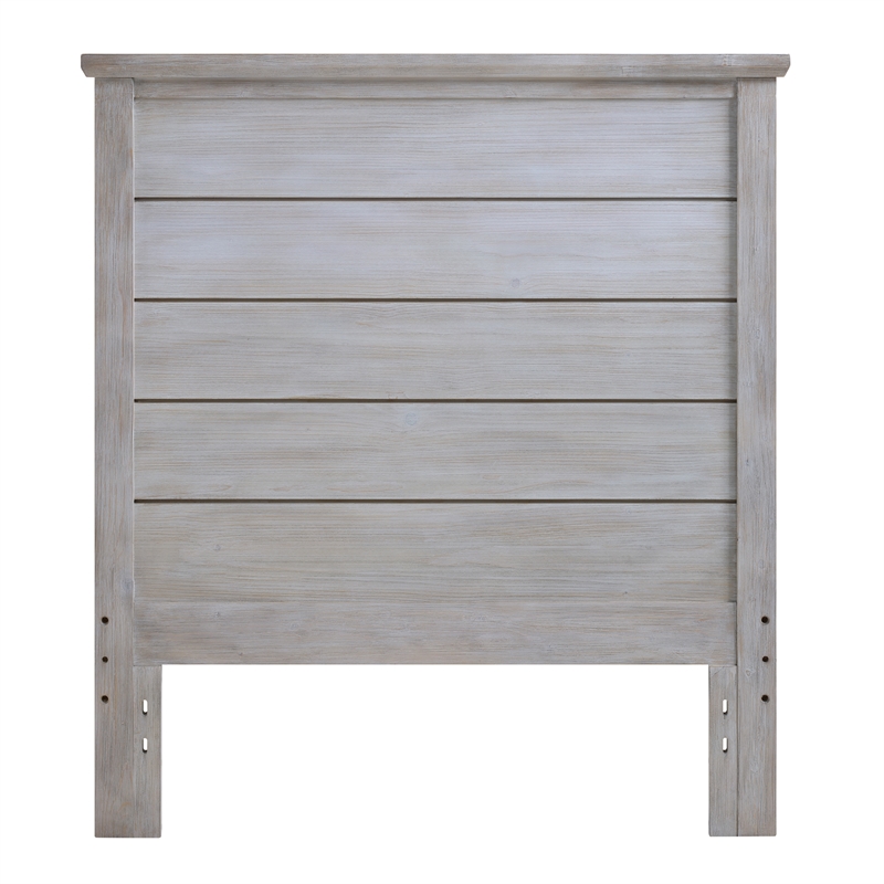 Pemberly Row Contemporary Twin Solid Wood Headboard in Grey White