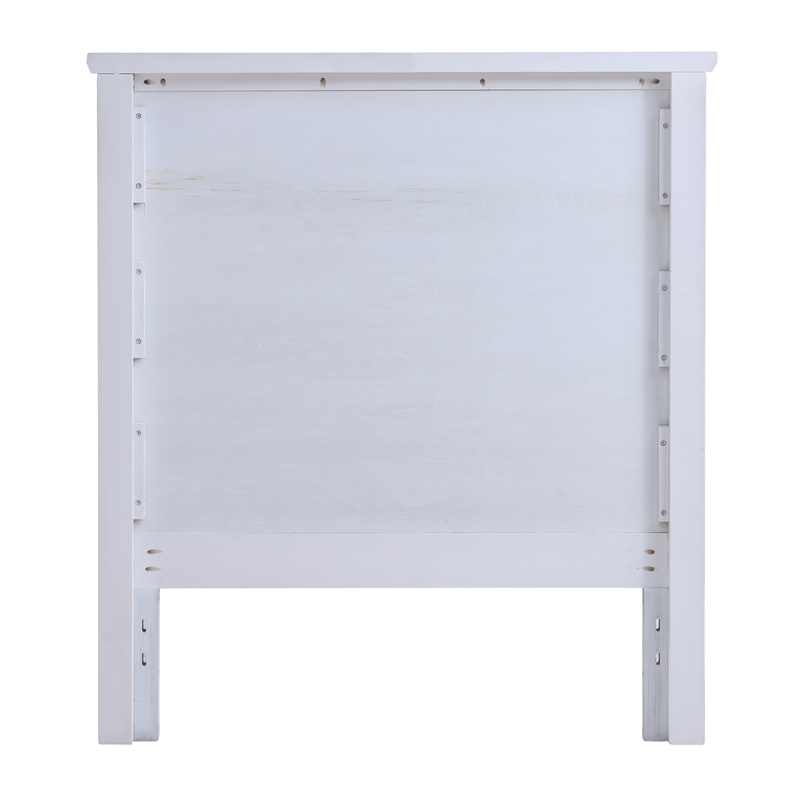 Pemberly Row Contemporary Twin Solid Wood Headboard in Grey White