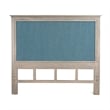 Pemberly Row Contemporary King Woven Headboard Ocean Blue & Aged Ivory