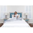 Pemberly Row Contemporary King Woven Headboard Ocean Blue & Aged Ivory