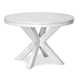 Pemberly Row 45&quot Round & X Shaped Base Dining Table in White