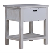 Pemberly Row 1-Drawer Storage Solid Wood Nightstand in Brown Grey White