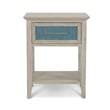 Pemberly Row 1-Drawer Woven Nightstand in Ocean Blue & Aged Ivory