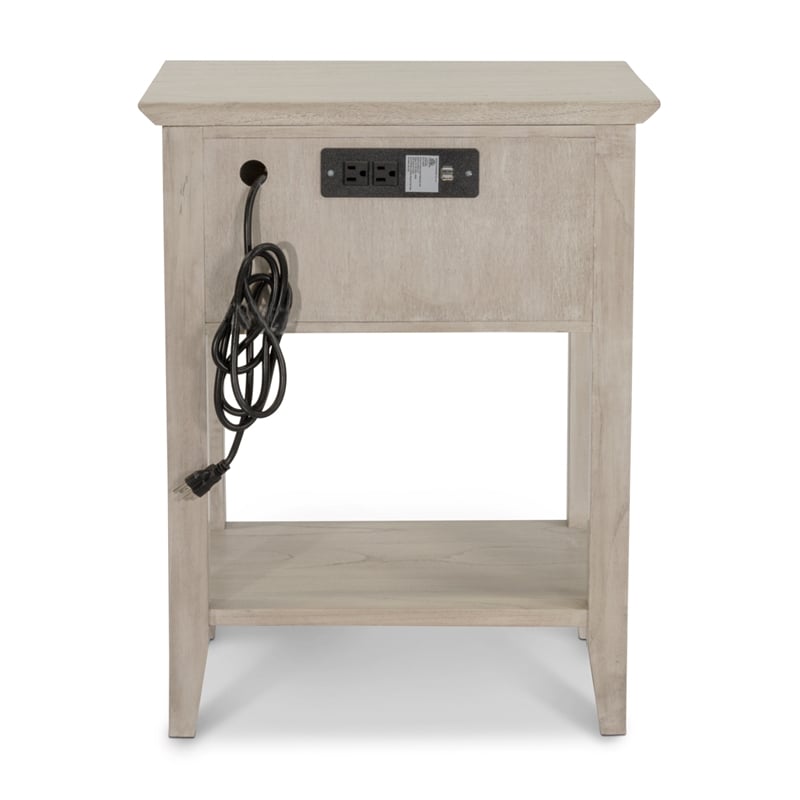 Pemberly Row 1-Drawer Woven Nightstand in Ocean Blue & Aged Ivory