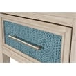 Pemberly Row 1-Drawer Woven Nightstand in Ocean Blue & Aged Ivory