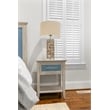 Pemberly Row 1-Drawer Woven Nightstand in Ocean Blue & Aged Ivory