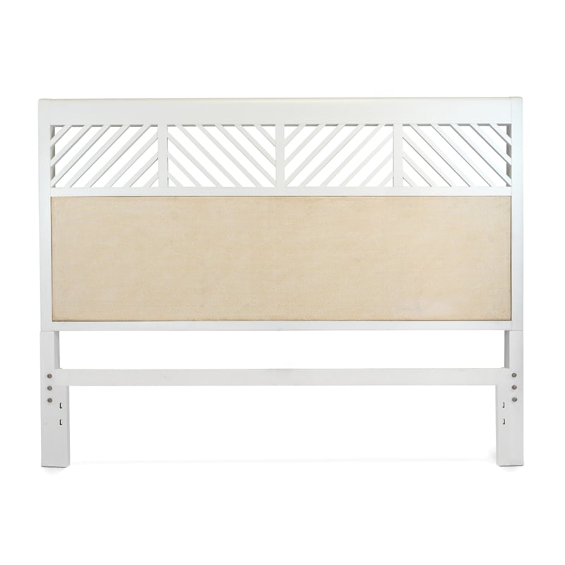 Pemberly Row Queen Woven Storage Bed in Sand and Stark White