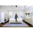 Pemberly Row Contemporary King Woven Storage Bed in Sand and Stark White