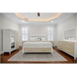 Pemberly Row Contemporary King Woven Storage Bed in Sand and Stark White