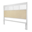 Pemberly Row Contemporary King Woven Storage Bed in Sand and Stark White
