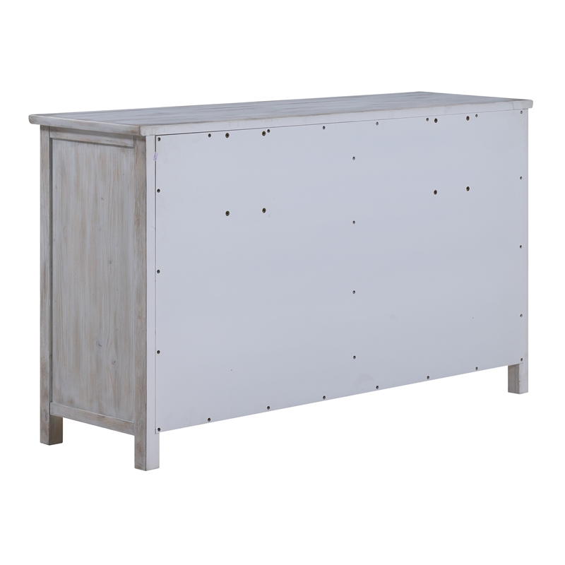 Pemberly Row Contemporary Wood 6-Drawer Dresser in Grey White