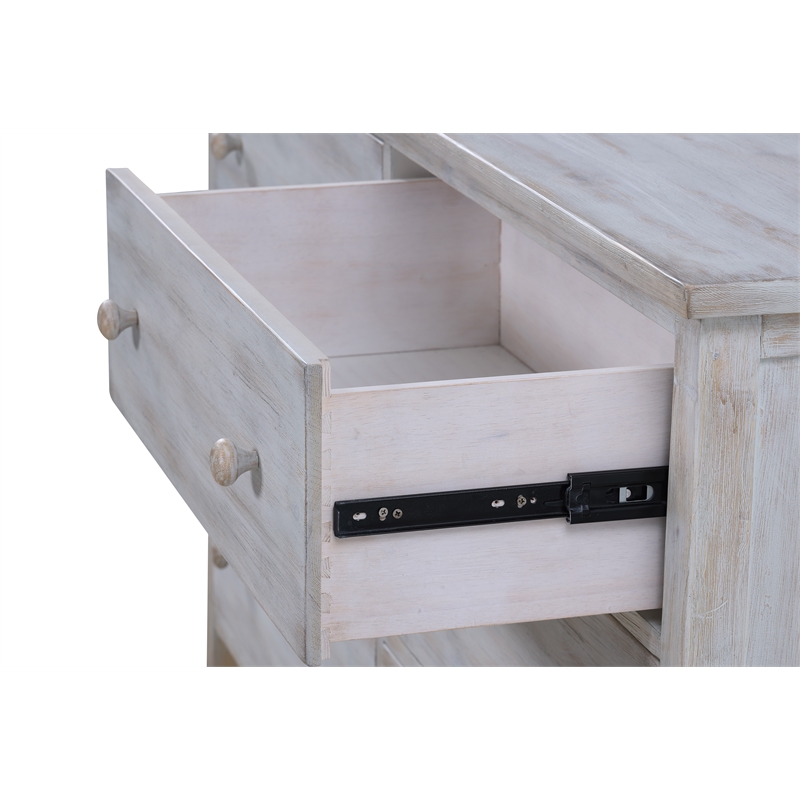 Pemberly Row Contemporary Wood 6-Drawer Dresser in Grey White