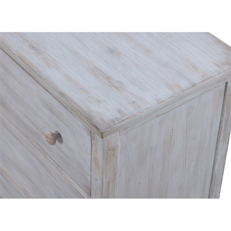 Pemberly Row Contemporary Wood 6-Drawer Dresser in Grey White