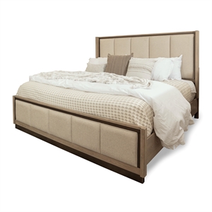 Pemberly Row Contemporary Queen Bed in Muted Earth Tones & Clay