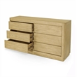 Pemberly Row Contemporary 6-Drawer Solid Wood Dresser in Tan Natural