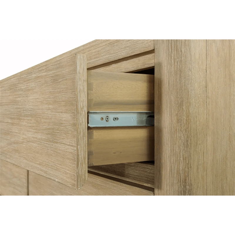Pemberly Row Contemporary 6-Drawer Solid Wood Dresser in Tan Natural
