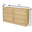 Pemberly Row Contemporary 6-Drawer Solid Wood Dresser in Tan Natural