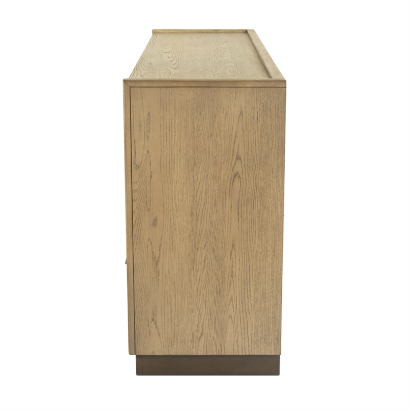 Pemberly Row Contemporary Woven 6-Drawer Dresser in Earth Tones & Clay