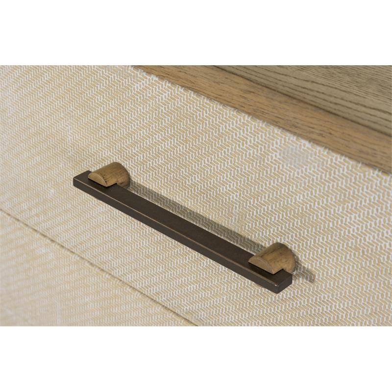 Pemberly Row Contemporary Woven 6-Drawer Dresser in Earth Tones & Clay