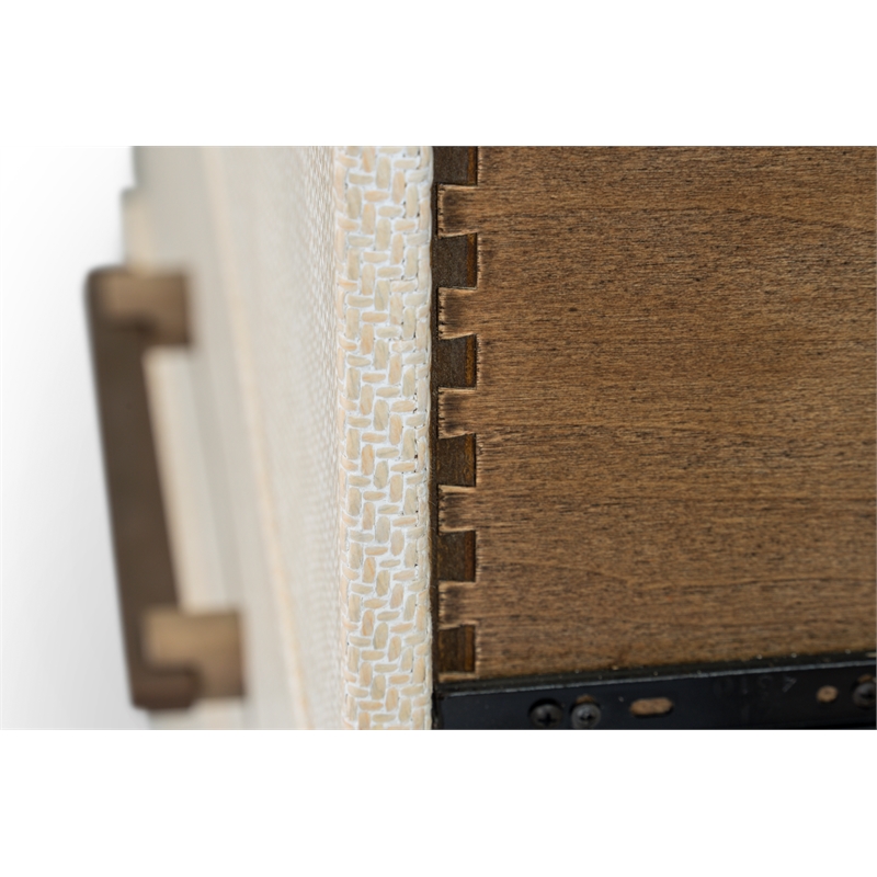 Pemberly Row Contemporary Woven 6-Drawer Dresser in Earth Tones & Clay