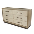 Pemberly Row Contemporary Woven 6-Drawer Dresser in Earth Tones & Clay