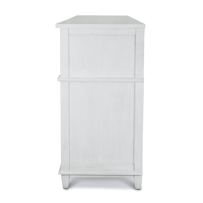 Pemberly Row Contemporary 7-Drawer Dresser in White & Soft Grey Glaze