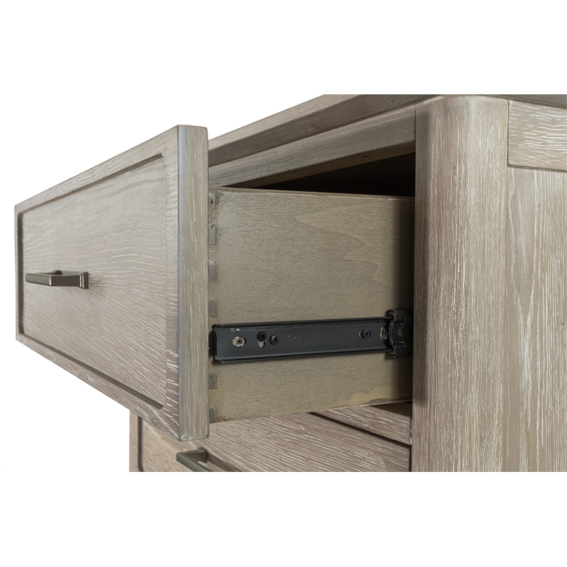 Pemberly Row Contemporary 5-Drawer Chest in Glazed Driftwood