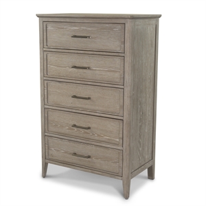Pemberly Row Contemporary 5-Drawer Chest in Glazed Driftwood