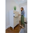 Pemberly Row Contemporary 6-Drawer Woven Chest in Sand in Stark White