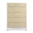 Pemberly Row Contemporary 6-Drawer Woven Chest in Sand in Stark White
