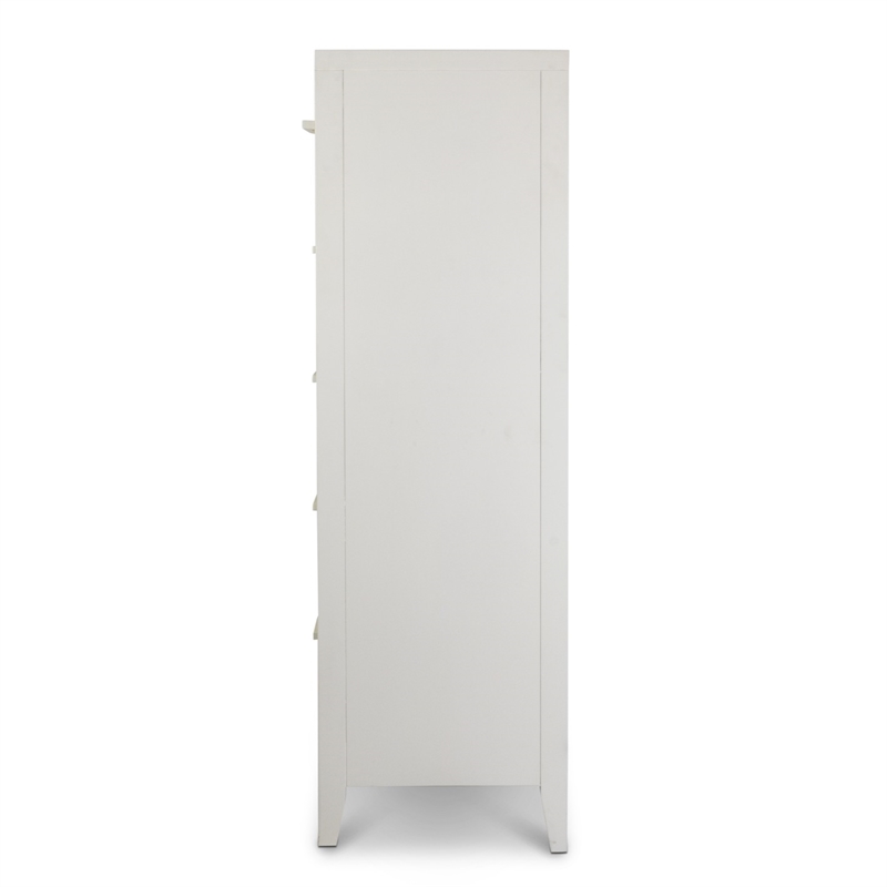 Pemberly Row Contemporary 6-Drawer Woven Chest in Sand in Stark White
