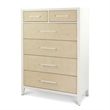 Pemberly Row Contemporary 6-Drawer Woven Chest in Sand in Stark White