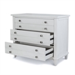 Pemberly Row Contemporary 3-Drawer Chest in White/Soft Grey Glaze