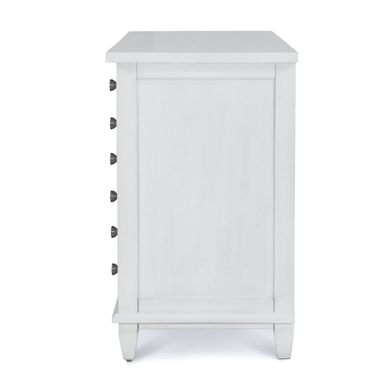 Pemberly Row Contemporary 3-Drawer Chest in White/Soft Grey Glaze