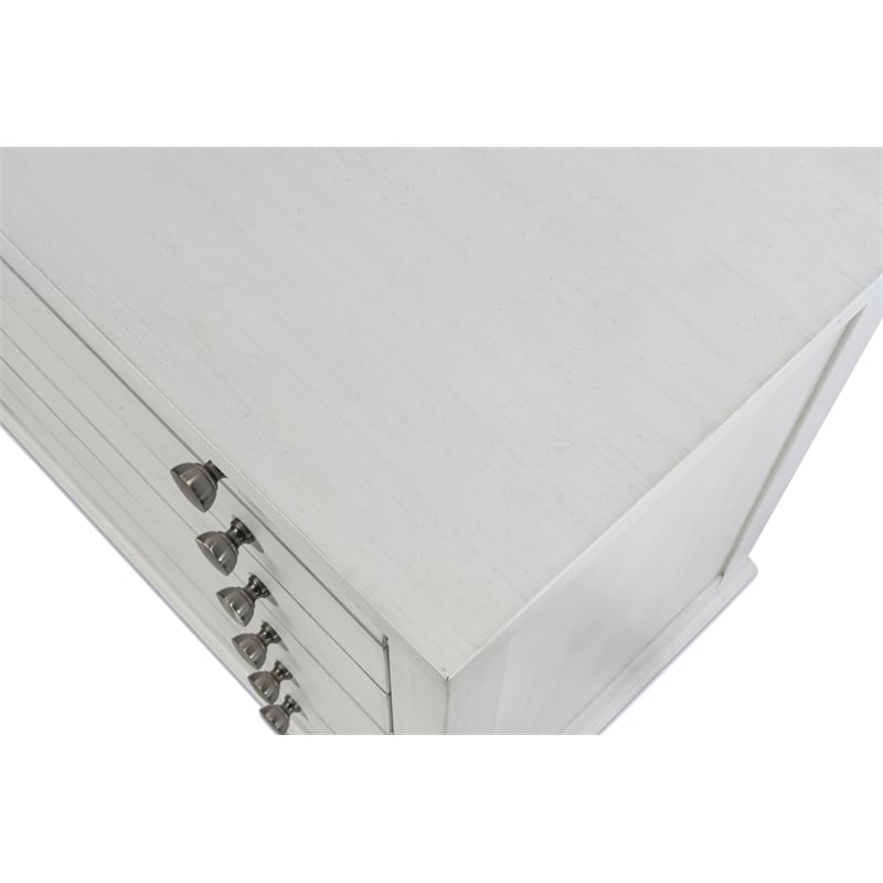 Pemberly Row Contemporary 3-Drawer Chest in White/Soft Grey Glaze
