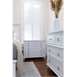 Pemberly Row Contemporary 3-Drawer Chest in White/Soft Grey Glaze