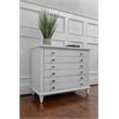 Pemberly Row Contemporary 3-Drawer Chest in White/Soft Grey Glaze