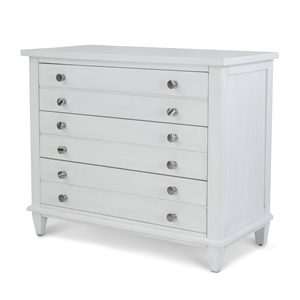 Pemberly Row Contemporary 3-Drawer Chest in White/Soft Grey Glaze