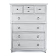 Pemberly Row 5-Drawer Chest in White Finish & Soft Grey Glaze