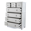 Pemberly Row 5-Drawer Chest in White Finish & Soft Grey Glaze