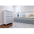 Pemberly Row 5-Drawer Chest in White Finish & Soft Grey Glaze