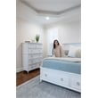Pemberly Row 5-Drawer Chest in White Finish & Soft Grey Glaze