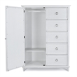 Pemberly Row Contemporary Mirrored Door Chest in White & Soft Grey Glaze