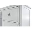 Pemberly Row Contemporary Mirrored Door Chest in White & Soft Grey Glaze
